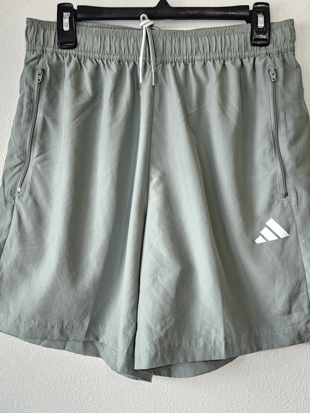New!!! Adidas Sage Green Athletic Shorts with Zipper Pockets Size Medium